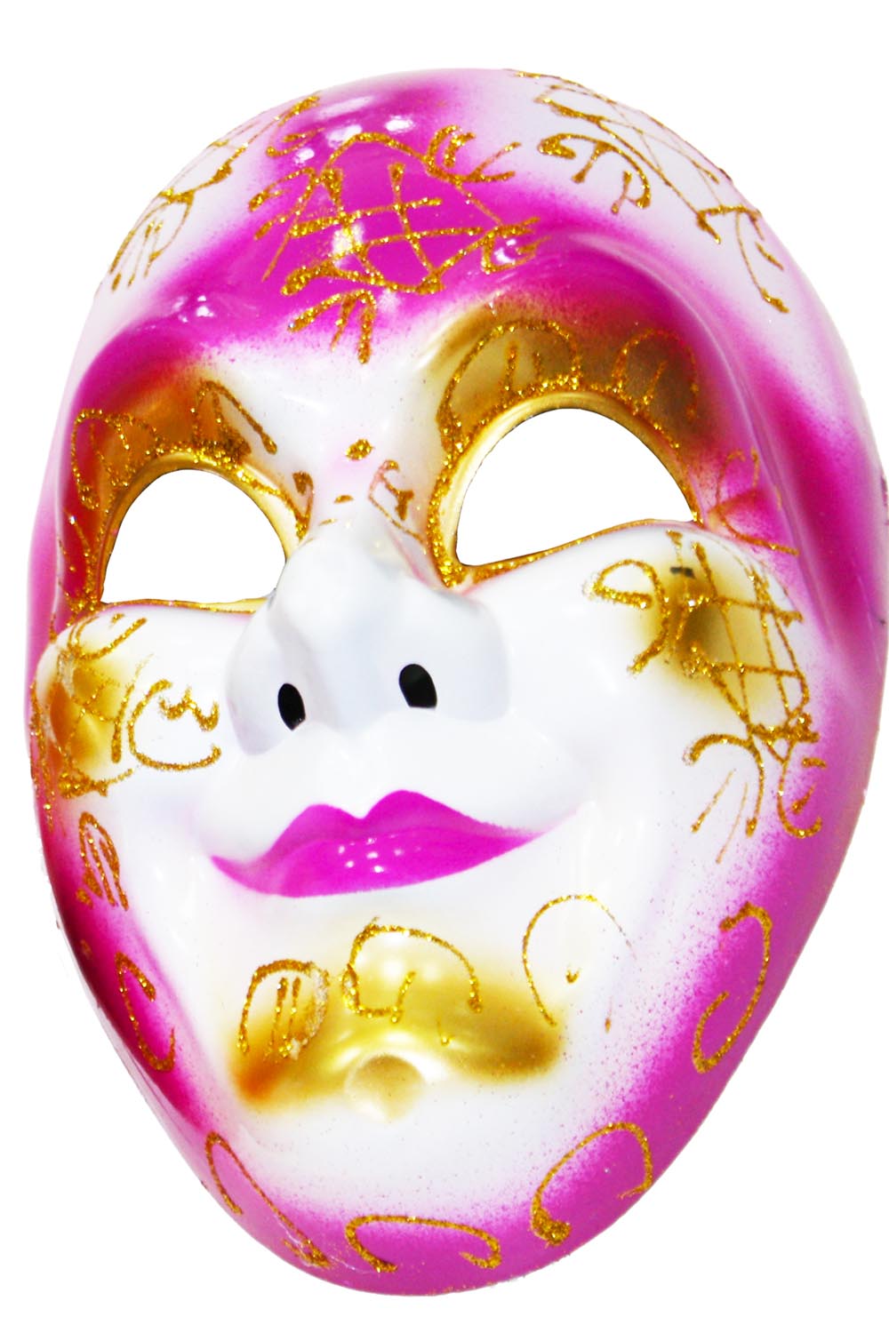 MASCHERA VENEZIANO VISO FUXIA